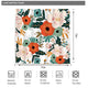 Riyidecor Fabric Spring Flower Shower Curtain for Bathroom Decor 72Wx72H Inch Red Floral Green Leaf Bathtub Accessories for Girl Women Herb Botanical Decorative Set Polyester Waterproof 12 Pack Hooks