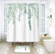 Riyidecor Green Leaves Shower Curtain 54Wx78H Inch Watercolor Spring Botanical Plant Branch Bouquet Fabric Waterproof Home Bathtub Decor 7 Pack Plastic Hook