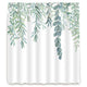 Riyidecor Green Leaf Shower Curtain 72Wx84H Inch Plant Eucalyptus Organic Green Bathroom Accessories Fabric Waterproof Home Bathtub Decor 12 Pack Plastic Hook