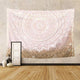 Riyidecor Pink Mandala Flower Tapestry Gold Glitter Damask Floral Boho Bohemia 51x59 Blossom Girly Abstract Simple Modern Printed Decoration Bedroom Living Room Dorm Wall Hanging