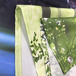 Riyidecor Scenic Nature Shower Curtain Forest Tree Spring Waterfall 72X72 Inch Rainforest Foliage Misty Jungle River Tropical Landscape Swan Lake Green Unique Home Polyester Fabric Bathroom Decor