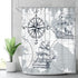 Riyidecor Nautical Sailboat Map Shower Curtain 72Wx72H Inch for Bathroom Ship Anchor Accessories for Boys Kids Sketch Pirate Ship Wheel Compass Bathtub Decor Fabric Polyester Waterproof