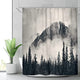 Riyidecor Extra Long National Parks Mountain Fabric Shower Curtain 72Wx84H inch Scenery Foggy Smokey Forest Tree Cliff Outdoor Idyllic Art Home Decor Bathroom Plastic Hooks 12 Pack