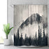 Riyidecor Forest Shower Curtain 72Wx78H Inch Metal Hooks 12 Pack National Parks Home Decor Smokey Mountain Tree Cliff Outdoor Idyllic Photo Art Decor Fabric Set