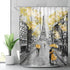 Riyidecor Extra Long Paris Shower Curtain 72W x 84H Eiffel Tower Landscape France Modern Couple Oil Painting Black Yellow European City Fabric Waterproof Bathroom Home Decor 12 Plastic Shower Hooks