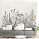 Riyidecor Plant Floral Tapestry Herbs Wild Flower 80Wx60H Inch Nature Botanical Vintage Blossom Garden Aesthetic Sketch Trendy Modern Wall Hanging Bedroom Living Room Decor