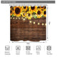 Riyidecor Rustic Sunflowers Shower Curtain Wooden Board Light Brown Yellow Country Spring Flowers Vintage Plant Kids Decor Fabric Nature Bathroom Polyester 72x72 Inch Include Plastic 12 Pack Hooks
