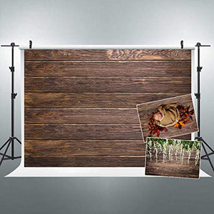 Riyidecor Wood Fabric Backdrop for Photography Brown Wooden Floor Retro Wall Rustic Photo Background 7Wx5H Feet Decorations Birthday Baby Shower Celebration Props