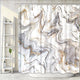 Riyidecor Grey Marble Shower Curtain Set for Bathroom Decor 72Wx72H Inch Abstract Geomatric Ink Lines Striped Home Decor for Men Women Cracked Art Print Waterproof Fabric 12 Pack Shower Metal Hooks
