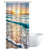 Riyidecor Stall Small Shower Curtain Half Summer 36x72 Inch Mini Single Narrow Ocean Beach Coastal Hawaiian Sunrise Sea Wave Seaside Scene Island Blue Cool Fabric Set Waterproof 7 Pack Hooks