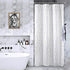 Riyidecor White Floral Damask Shower Curtain Panel 36W x 72H Inches Plastic Hooks 7 Pack Decor Fabric Bathroom Set Polyester Waterproof