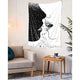 Riyidecor Kissing Tapestry 60Wx80H Inch Kiss Abstract Lovers Couple Aesthetic Black White Planet Star Romantic Art Wall Hanging Bedroom Living Room Dorm Wall Blankets Home Decor Fabric