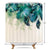 Riyidecor Watercolor Peacock Feather Shower Curtain for Bathroom Decor 72Wx72H Inch Teal Green Leaf Bathtub Accessories for Women Girl Vintage Turquoise Floral Panel Set Fabric Waterproof 12 Pack Hook