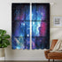 Riyidecor Galaxy Outer Space Nebula Thin Fabric Curtains 2 Panels 41x62 Inch Blue Not Blackout Rod Pocket Universe Planets Psychedelic Fantasy Star Printed Living Room Bedroom Window Drapes Treatment