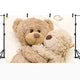 Riyidecor Teddy Bear Dolls Backdrop Fabric Polyester Children Happy Warm Cuddle Cute Lovely Brown Bear Dolls Plush Toys Friends Party 7x5 Feet Baby Shower Newborn Props Party Photo Shoot Backdrop