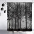 Riyidecor Fabric Forest Dark Mens Black Shower Curtain Set for Bathroom 72Wx72H Inch Nature Gothic Tree Winter Foggy Woodland Bath Curtain Outdoor Bathtub Accessories Art Decor 12 PCS Plastic Hook