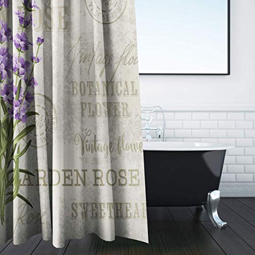 Riyidecor Stall Lavender Vintage Shower Curtain 36Wx72H Inch Flowers F –  riyidecor