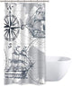 Riyidecor Stall Nautical Sailboat Map Shower Curtain 36Wx72H Inch Boys Boat Sketch Ship Wheel Compass Anchor Decor Fabric Polyester Waterproof Fabric 7 Pack Plastic Hooks