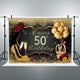 Riyidecor 50th Birthday Backdrop Black Gold Woman Balloons Champagne Photo Photography Background 8X6 Feet Shining Sequin Rose Gold Party Decorations Celebration Props Photo Shoot Vinyl Cloth