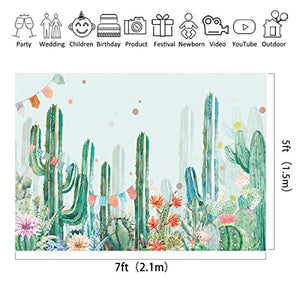 Riyidecor Cactus Floral Backdrop 7x5 Feet Mexican Fiesta Bridal Baby Shower Botanical Birthday Photography Backgrounds Celebration Decor Photo Shoot Vinyl Cloth