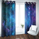 Riyidecor Starry Sky Night Blackout Curtains Dark Blue Starry Ocean Magical Universe Galaxy Nebula Stars Printed Living Room Bedroom Window Drapes Treatment Fabric (2 Panels 52 x 84 Inch)