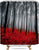 Riyidecor Fabric Forest Shower Curtain 60Wx72H Inches Black and Red Mysterious Trees Rainy Foggy Scene Modern Art Novelty Bathroom Decor 12 Plastic Hooks