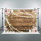 Riyidecor Floral Wooden Backdrop 5x3ft Rustic Pink Flowers Shiny Lights Brown Party Photography Background Bridal Anniversary Decorations Banner Props Festival Photo Shoot Vinyl Cloth