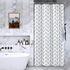 Riyidecor Stall Small Shower Curtain Half Size 36x72 Inch White Navy Single Narrow Tiny Geometric Chevron Striped Herringbone 7 Pack Hooks Dorm Decor Fabric Bathroom Set Polyester Waterproof