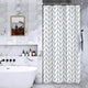 Riyidecor Stall Small Shower Curtain Half Size 36x72 Inch White Navy Single Narrow Tiny Geometric Chevron Striped Herringbone 7 Pack Hooks Dorm Decor Fabric Bathroom Set Polyester Waterproof