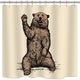 Riyidecor Funny Animal Brown Bear Shower Curtain Kids Farmhouse Country Hand Say Hello Decor Fabric Bathroom Polyester Waterproof 72Wx72H Inch 12-Pack Hooks