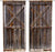 Riyidecor Rustic Wooden Barn Doors Kitchen Curtains Old Countryside Rod Pocket Woods Retro Brown Farmhouse Printed Living Room Bedroom Window Drapes Treatment Fabric 2 Panels 55 x 39 Inch