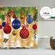 Riyidecor Merry Christmas Shower Curtain Colorful Balls Christmas Tree Winter Ribbon Kids Decor Fabric Set Polyester Waterproof 72x72 Inch 12-Pack Plastic  Hooks