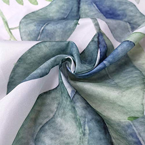 Riyidecor Extra Large Sage Green Shower Curtain 108Wx72H Inch Clawfoot Round Watercolor Leaf Plants Nature Botanical Floral Branch Bouquet 19 Pack Metal Hooks Fabric Waterproof Home Bathtub Decor