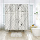 Riyidecor Extra Long Fabric Barn Door Shower Curtain for Bathroom 72Wx78H Inch Rustic Wood Bath Curtain for Men Women Farmhouse Door Pattern Home Decor Western Country Set Waterproof 12 Pack Hooks