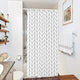 Riyidecor Stall Small Shower Curtain Half 39x72 Inch Chevron Herringbone Geometric Striped Simple Modern Classy Neutral 7 Pack Hooks Contemporary Decor Fabric Bathroom Set Polyester Waterproof