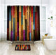Riyidecor Colorful Painted Wood Shower Curtain 72Wx72H Inch Plank Rustic Retro Wooden Vintage Barn Door Bathroom Decor Set Polyester Waterproof 12 Pack Plastic Hooks