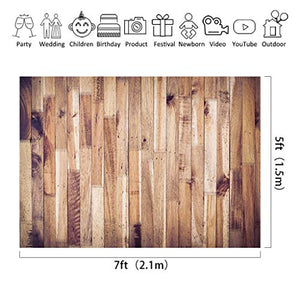 Riyidecor Brown Wooden Floor Wall Backdrop Rustic Retro Woods Board Autumn 7x5 Feet Photography Backgrounds Photo Shoot Party Wedding Birthday Newborn Celebration Decor Props Photo Shoot Vinyl Cloth
