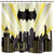 Riyidecor Super Heros Cityscape Shower Curtain Bat Panel Night Buildings Scene City Cartoon Skyline Movie Kid Home Bathroom Decor Fabric Polyester Waterproof 72x72 Inch Include 12 Pack Plastic Hooks