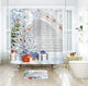 Riyidecor Merry Christmas Tree Shower Curtain 60Wx72H Inch Xmas Stairs Holiday Winter Vacation Snow Gift Candy Cane New Year Eve 12 Pack Plastic Hooks Fabric Waterproof Home Bathroom Decor