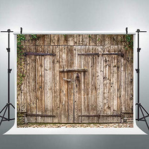 Riyidecor Wooden Barn Doors Backdrop Rustic Retro Antique Brown Woods Shabby Chic 10Wx8H Feet Farmhouse Photography Backgrounds Photo Shoot Party Birthday Decor Props Photo Shoot Vinyl