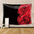 Riyidecor Red Rose Tapestry 59Wx51H Inch Natural Floral Blossom Black Background Rustic Flower Bloom Wall Hanging Indigenous Bedroom Living Room