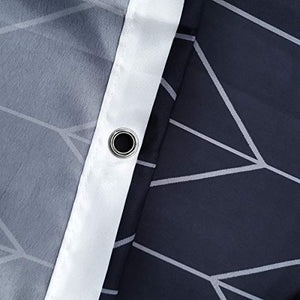Riyidecor Striped Herringbone Chevron Shower Curtain Panel Dark Grey Geometric Decor Fabric Bathroom Set Polyester Waterproof 60x72 Inch Plastic Hooks 12 Pack