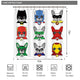 Riyidecor Superhero Shower Curtain Funny Dogs 72x72 Inch Bulldog Cartoon Kids Children Puppies in Disguise Masks with 12 Pack Metal Hooks Decor Fabric Bathroom Set Polyester Waterproof
