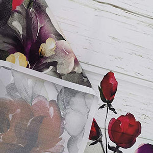 Riyidecor Floral Wooden Backdrop 7x5 Feet Rose Red Flower Wood Floor Rustic Photography Background Bridal Shower Wedding Studio Decor Props Photo Party Shoot Banner Vinyl Cloth