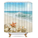 Riyidecor Beach Starfish Shower Curtain Panel Seashell Coastal Conch Sea Wave Rocks Island Ocean Blue Sky Decor Fabric Set Polyester Waterproof Fabric 72Wx78H Inch 12 Pack Plastic Hooks