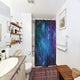 Riyidecor Stall Galaxy Outer Space Nebula Shower Curtain 36Wx72H Inch Universe Planets Magical Fantasy Star Decor Bathroom 7-Pack Plastic Hooks Fabric