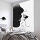 Riyidecor Kissing Tapestry Lips 51Wx59H Inch Kiss Abstract Lovers Couple Aesthetic Black White Planet Star Romantic Art Wall Hanging Bedroom Living Room Dorm Wall Blankets Home Decor Fabric