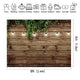 Riyidecor Vintage Wooden Board Backdrop Green Leaves on Brown Wood Plank Floor Plants Lights Rustic Retro Birthday Party Photographic Background 8Wx6H Feet Decor Props Photo Shoot Banner Fabric