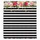 Riyidecor Flower Shower Curtain Panel Black and White Stripe Floral Wedding Rose Pink Herbs Decor Fabric Set Polyester Waterproof 72x72 Inch 12 Pack Included Plastic Hooks