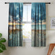 Riyidecor Ocean Beach Scenic Curtains Scenery Landscape Rod Pocket Art Hawaiian Tropical Sunset Seaside Blue Sky Sand Coastal Living Room Bedroom Window Drapes Treatment Fabric (2 Panels 42 x 63 Inch)